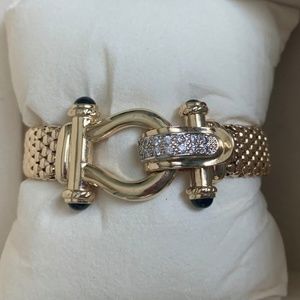SIMPLY GORGEOUS - Solid 14K Yellow Gold Buckle Bracelet - 28.98 grams